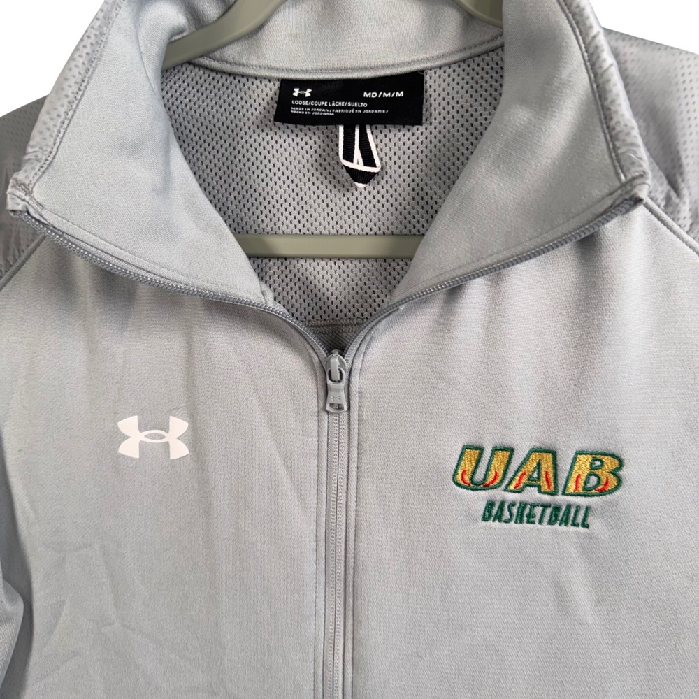 Under Armour UAB Basketball Track Jacket Womens Medium Gray Athletic Full Zip